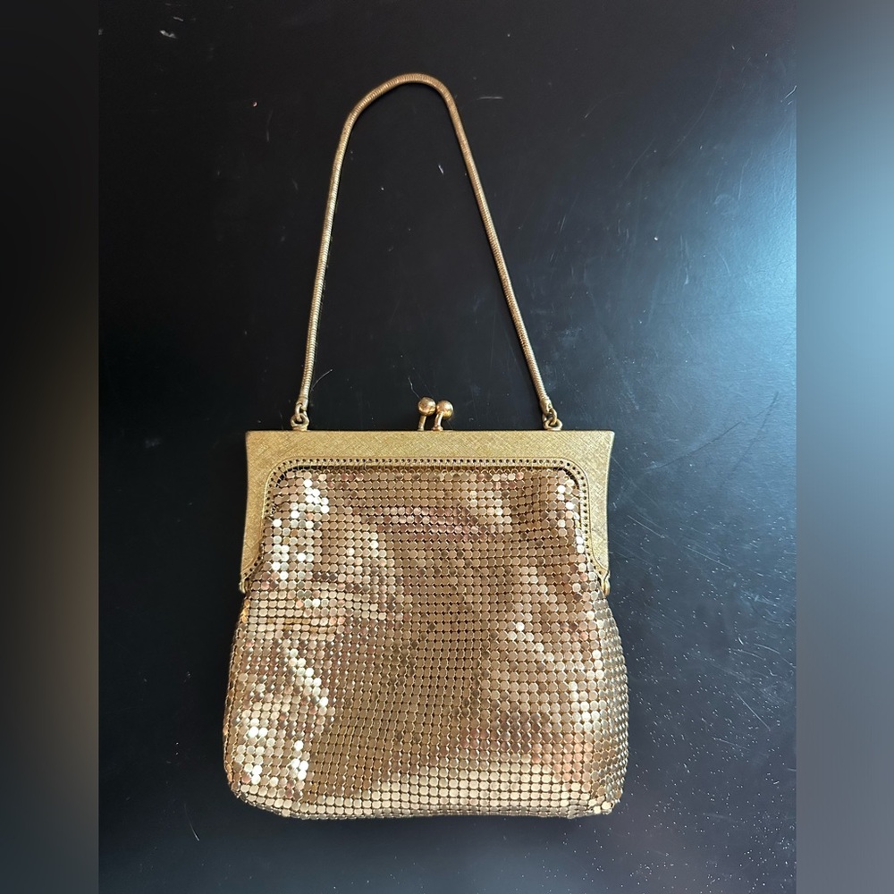 Vintage Elegant Gold Mesh Evening Bag